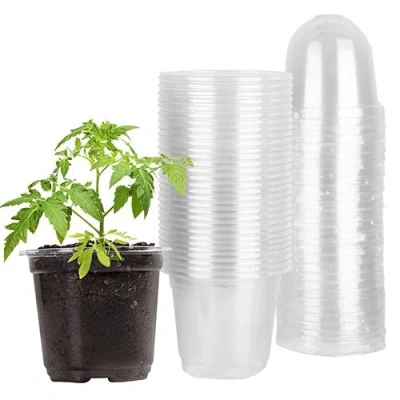 Fresh Fab Finds 30pcs Plant Nursery Pots Pet Flower Seed Starting Pots Container With Dome With Drainage Holes In Black