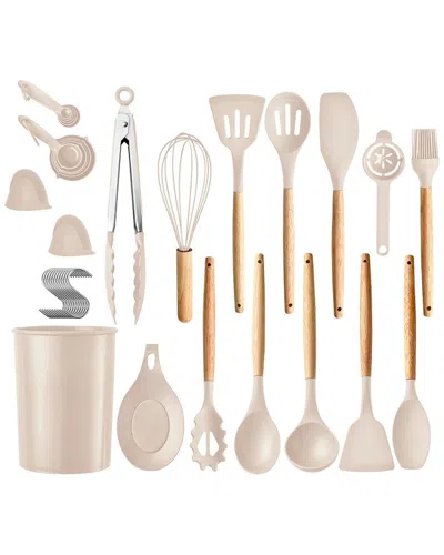Fresh Fab Finds 35-piece Kitchen Cooking Utensils Set In Khaki