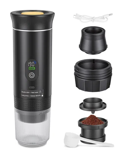 Fresh Fab Finds 3-in-1 Cordless Portable Espresso Maker In Black