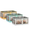 Fresh Fab Finds 3pc White Foldable Storage Bins With Lid & 4 Doors