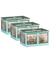 Fresh Fab Finds 3pc Green Foldable Storage Bins With Lid & 4 Doors In Green