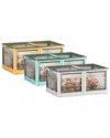 Fresh Fab Finds 3pc White Foldable Storage Bins With Lid & 4 Doors In White