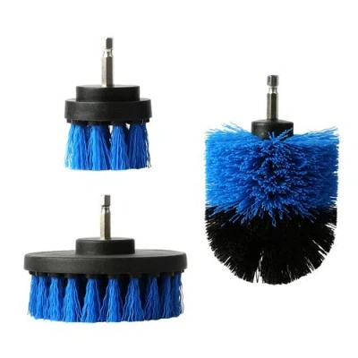 Fresh Fab Finds 3pcs Set Drill Brush Power Scrubber Cleaning Brush For Car Carpet Wall Tile Tub Cleaner Combo In Blue