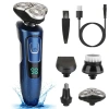 FRESH FAB FINDS 4-IN-1 RECHARGEABLE SHAVER KIT: ELECTRIC RAZOR, HEAD BEARD TRIMMER, IPX7 WATERPROOF, DRY/WET GROOMIN
