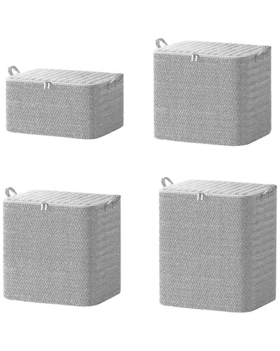Fresh Fab Finds 4 Pack Foldable Non Woven Storage Bags In Gray
