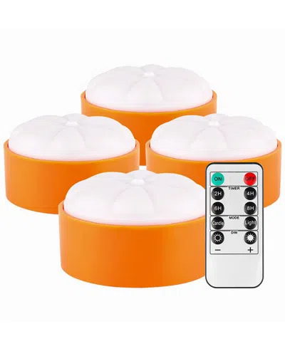 Fresh Fab Finds 4 Pack Halloween Led Pumpkin Lights In Orange