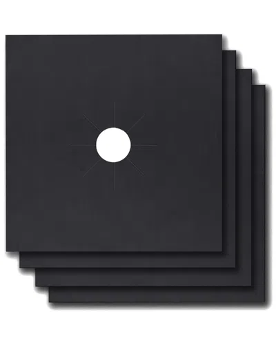 Fresh Fab Finds 4-pack Nonstick Burner Protector Liner In Black