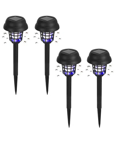 Fresh Fab Finds 4-pack Solar Powered Mosquito Zapper In Black