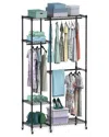 Fresh Fab Finds 4 Tier Heavy Duty Garment Rack With Wheels In Black