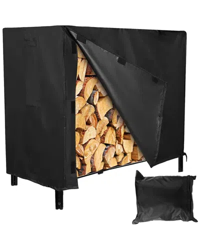 Fresh Fab Finds 4ft Firewood Log Rack Black Black