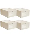 Fresh Fab Finds 4pc Foldable Linen Clothing Storage Bin