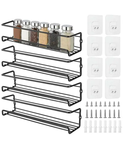 Fresh Fab Finds 4pc Wall Mount Spice Racks In Black