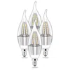FRESH FAB FINDS 4PCS 5W E12 CANDELABRA BULBS, 600 LM, 50W EQUIVALENT, 3000K WARM WHITE, NON-DIMMABLE