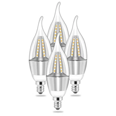 Fresh Fab Finds 4pcs 5w E12 Candelabra Bulbs, 600 Lm, 50w Equivalent, 3000k Warm White, Non-dimmable In Multi