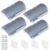 FRESH FAB FINDS 4PCS CAT SELF GROOMER SOFT SILICONE WALL CORNER SCRATCHER PET GROOMING HAIR BRUSH COMB MASSAGE TOOL 