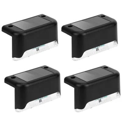 Fresh Fab Finds 4pcs Solar Led Step Lights Outdoor Ip55 Waterproof Dusk To Dawn In Black