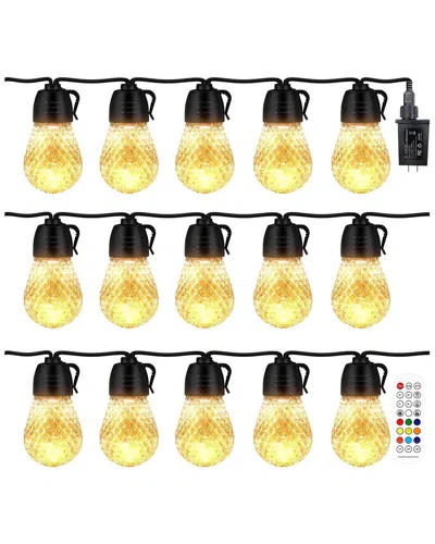Fresh Fab Finds 52.5ft Colorful Outdoor String Lights In Black