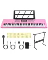 Fresh Fab Finds 61-key Digital Keyboard Electric Piano & Mic In Pink