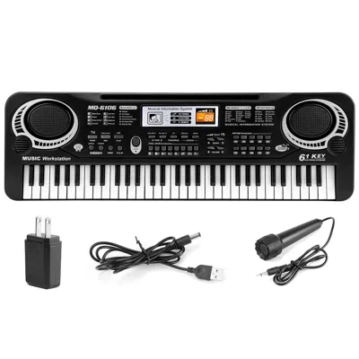Fresh Fab Finds 61 Keys Digital Music Keyboard With Microphone In Black