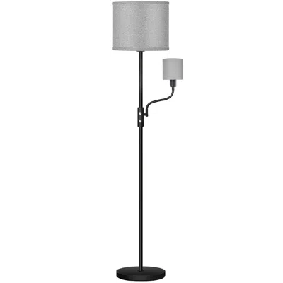 Fresh Fab Finds 67.32in Mother Daughter Floor Lamp, Linen Shade, 3200k Brightness In Gray