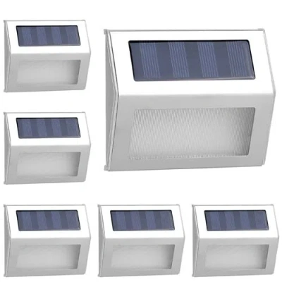 Fresh Fab Finds 6packs Solar Step Lights Stainless Steel Outdoor Solar Deck Lights Led Fence Lamp For Outside Garden In White