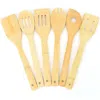 Fresh Fab Finds 6pc Bamboo Wooden Spoons And Spatula Set - Nonstick Cookware Kitchen Tools In Brown