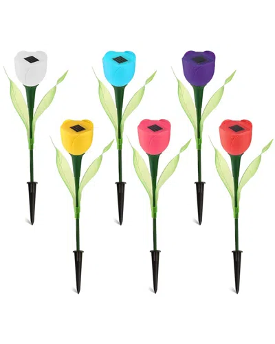 Fresh Fab Finds 6pc Solar Garden Tulip Flower Light In Multi