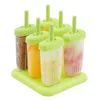 Fresh Fab Finds 6pcs Reusable Ice Pop Maker Diy Ice Cream Bar Mold Plastic In Green