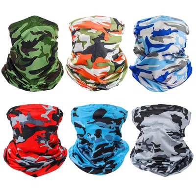 Fresh Fab Finds 6pcs Summer Neck Gaiter Uv Protection Masks In Red