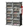 FRESH FAB FINDS 8-TIER 2-ROW SHOE RACK ORGANIZER STACKABLE FREE STANDING SHOE STORAGE