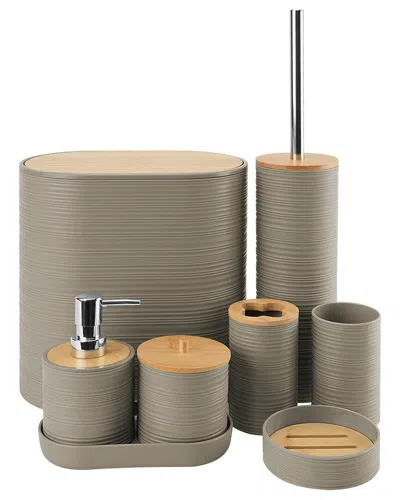 Fresh Fab Finds 8pc Bathroom Accessories Set In Gray