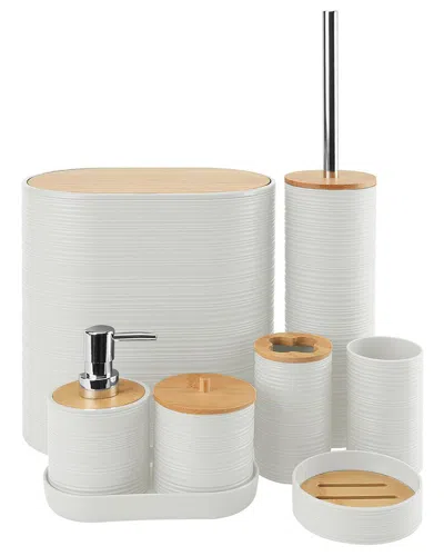 Fresh Fab Finds 8pc Bathroom Accessories Set In White