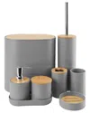 Fresh Fab Finds 8pc Bathroom Accessories Set In Gray
