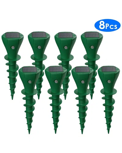 Fresh Fab Finds 8pc Solar Powered Mole Repellent Waterproof Solar Animal Repellers In Green