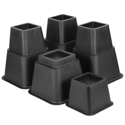 Fresh Fab Finds 8pcs Furniture Risers 500kg 1100lbs Capacity Bed Lifters Adjustable Couch Table Chair Risers In Brown