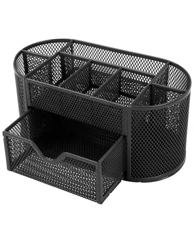 Fresh Fab Finds 9-compartment Mesh Pencil Holder Desk Organizer In Black