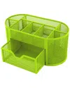 Fresh Fab Finds 9-compartment Mesh Pencil Holder Desk Organizer In Green