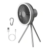 FRESH FAB FINDS CAMPING FAN WITH LANTERN 10000MAH RECHARGEABLE BATTERY POWERED PORTABLE TRIPOD FAN FOR TENT