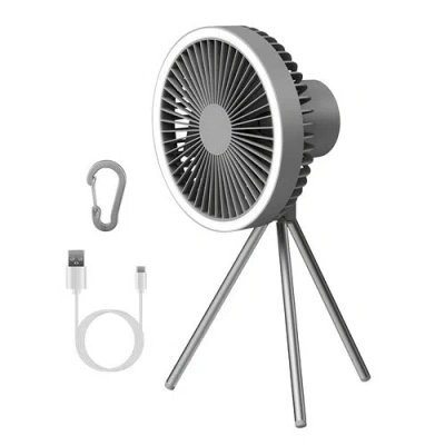 Fresh Fab Finds Camping Fan With Lantern 10000mah Rechargeable Battery Powered Portable Tripod Fan For Tent In Gray