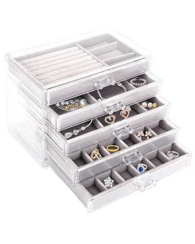 Fresh Fab Finds Clear Acrylic Jewelry Box Organizer In Multi