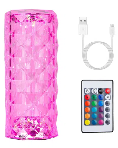 Fresh Fab Finds Crystal Diamond Rose Table Lamp In Pink
