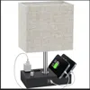 FRESH FAB FINDS DIMMABLE TABLE LAMP WITH USB PORTS & POWER OUTLETS