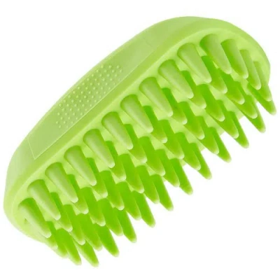 Fresh Fab Finds Dog Bath Brush Anti-skid Pet Grooming Shower Bath Silicone Massage Comb For Long & Short Hair Medium In Green