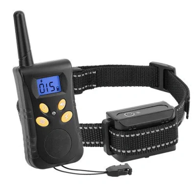 Fresh Fab Finds Dog Training Collar Ipx7 Waterproof Pet Beep Vibration Electric Shock Collar Rechargeable Transmitte In Black