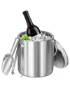 Fresh Fab Finds Double-wall Stainless Steel Insulated Ice Bucket In Silver