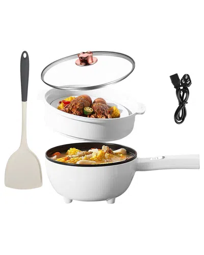 Fresh Fab Finds Electric Hot Pot Non-stick Frying Pan In White