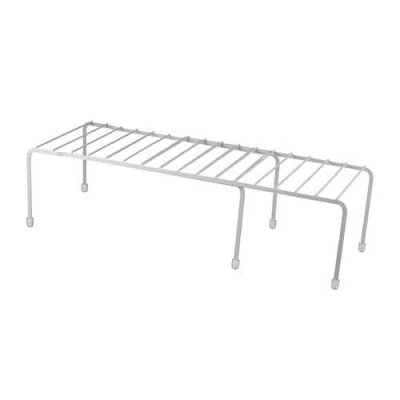 Fresh Fab Finds Expandable Kitchen Counter Metal Stackable Cabinet Shelf Bathroom Organizer Rack Holder In Metallic