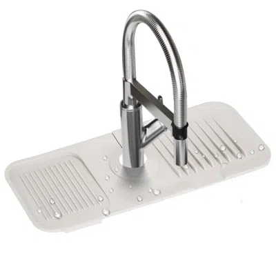 Fresh Fab Finds Faucet Splash Mat 14.56x5.51in Silicone Sink Drip Tray In Beige