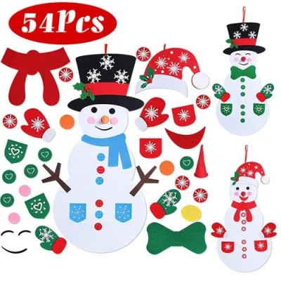 Fresh Fab Finds Felt Christmas Snowman Set Diy Felt Christmas Hanging Decorations Kits With 54pcs Detachable Ornamen In Multi