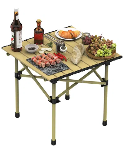 Fresh Fab Finds Folding Steel Camping Table With Carry Bag In Brown